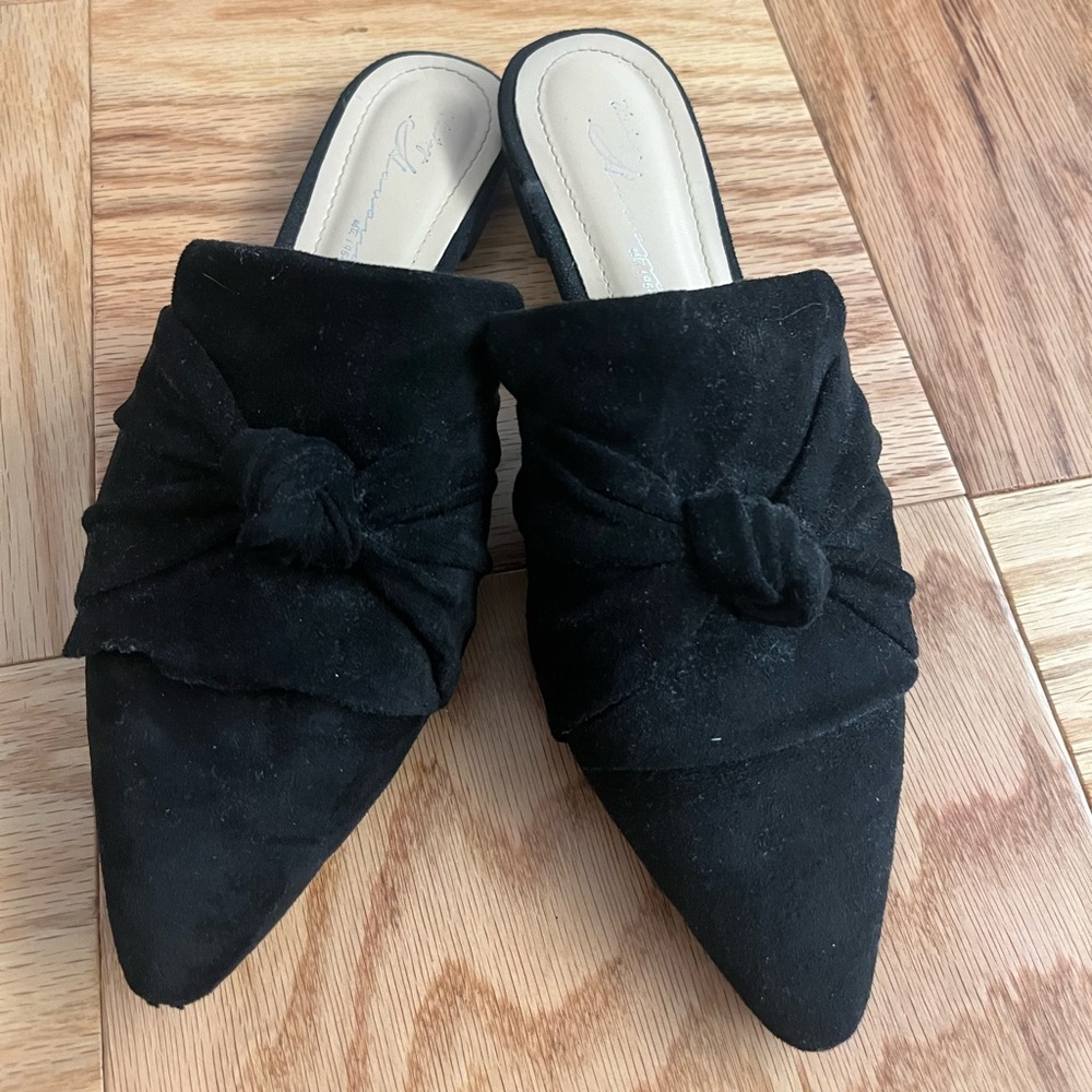 Black Suede slides
